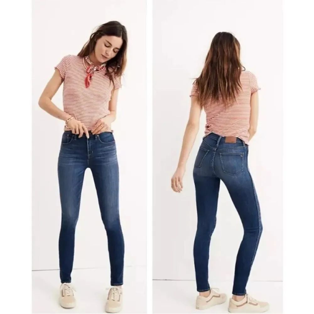 MADEWELL 10" High-Rise Skinny Jeans in Danny Wash G7391 Women's Size 28.